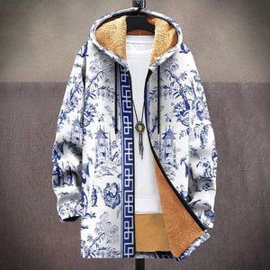 Mosaic long trench jacket