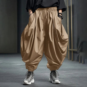 "karui" baggy elastic ankle harem pants
