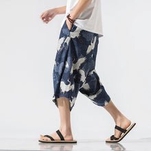 Load image into Gallery viewer, Colorful stork short length harem pants
