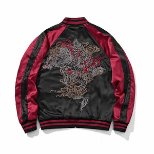 Premium twin dragon embroidery sukajan jacket