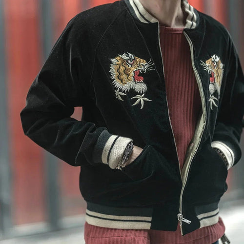 Hyper Premium 2 sided double tiger bird sukajan baseball jacket