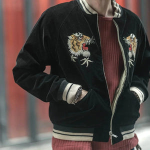 Hyper Premium 2 sided double tiger bird sukajan baseball jacket