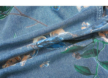 Load image into Gallery viewer, Floral flower design denim jacket