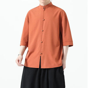 Basic Tang button top + bottom harem pants set