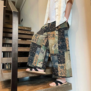 Vintage "mosaic" wide harem pants