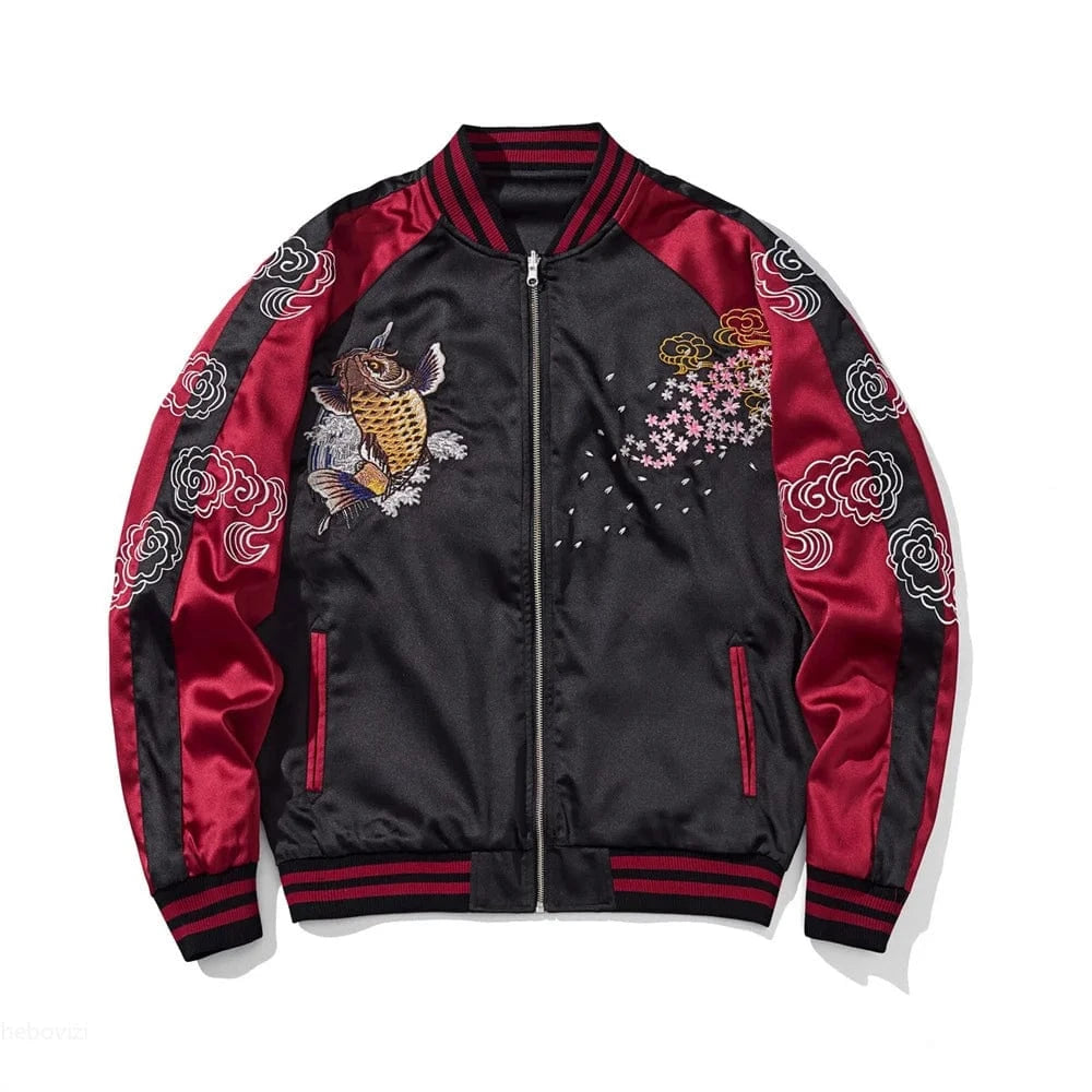 Premium carp splash embroidery sukajan jacket