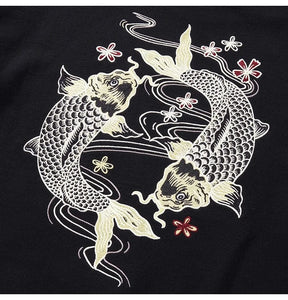 Embroidery circular carp hoodie / sweatshirt