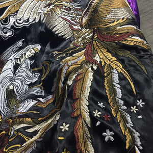 Hyper Premium embroidery carp vs phoenix sakura sukajan jacket
