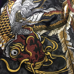 Hyper Premium embroidery carp vs phoenix sakura sukajan jacket
