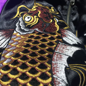 Hyper Premium embroidery carp vs phoenix sakura sukajan jacket