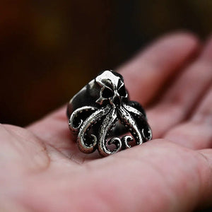 Octo-skull stainless steel ring