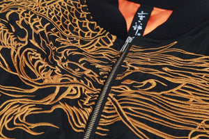 Hyper premium embroidery lucky dragon bomber jacket