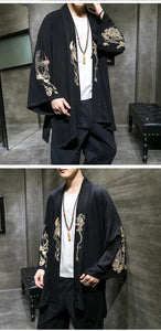 Golden dragon kimono robe