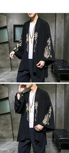 Golden dragon kimono robe