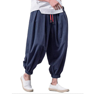 Draw elastic ankle harem pants