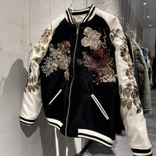 Load image into Gallery viewer, Hyper premium embroidery fire dragon fierce tiger sukajan souvenir jacket