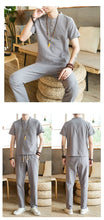 Load image into Gallery viewer, Tang kanji text linen shirt pants set