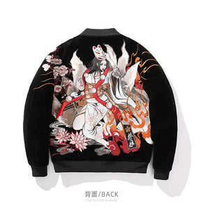 Hyper premium fiery beauty embroidery baseball style jacket