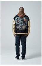 Load image into Gallery viewer, Premium dragon tattoo embroidery baseball jacket