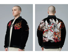 Load image into Gallery viewer, Hyper premium fiery beauty embroidery baseball style jacket