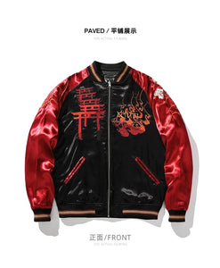 Hyper premium fiery beauty embroidery baseball style jacket