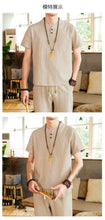 Load image into Gallery viewer, Tang kanji text linen shirt pants set