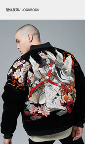 Hyper premium fiery beauty embroidery baseball style jacket