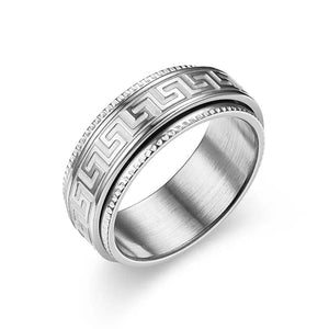 Titanium ancient script ring