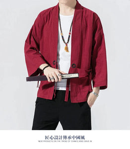 Shinobi design kimono shirt