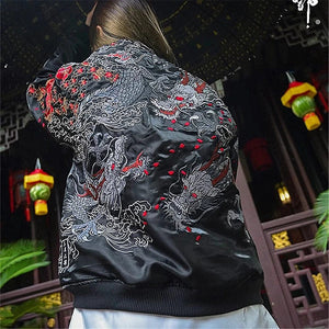 Hyper premium embroidery ghost dragon sukajan jacket