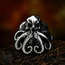 Load image into Gallery viewer, Octo-skull stainless steel ring