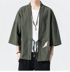 Shinobi design kimono shirt