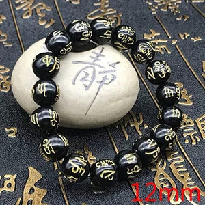 Tibetan script carving buddha bracelet