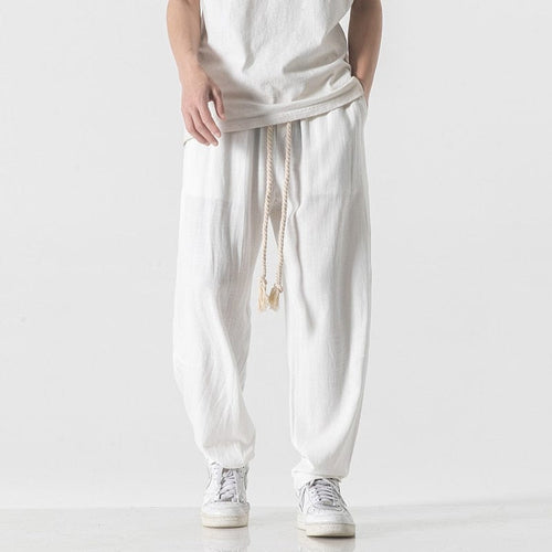 Classic solid linen pants