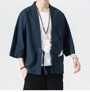 Shinobi design kimono shirt