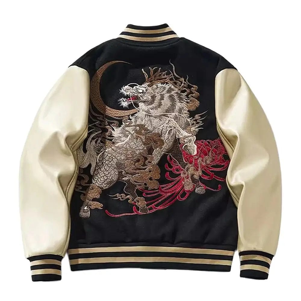 Ultra premium midnight beast embroidery sukajan baseball jacket – High ...