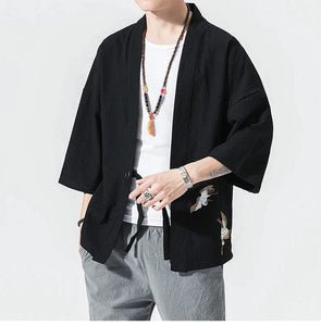 Shinobi design kimono shirt