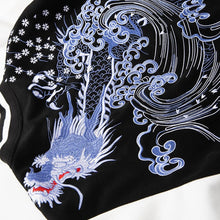 Load image into Gallery viewer, Ice dragon embroidery baseball jacket