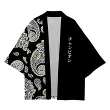 Load image into Gallery viewer, Katakana print graphics kimono