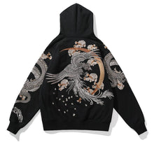 Load image into Gallery viewer, Premium embroidery dragon phoenix hoodie