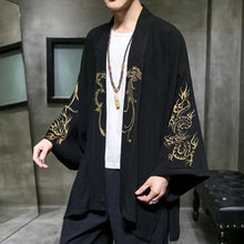 Load image into Gallery viewer, Golden dragon kimono robe