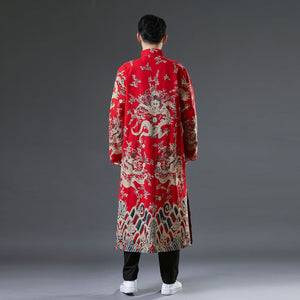 Tang Chinese dragon extra long jacket