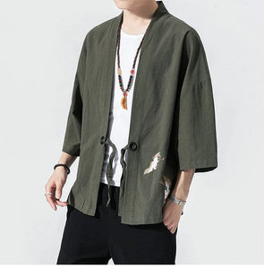 Shinobi design kimono shirt