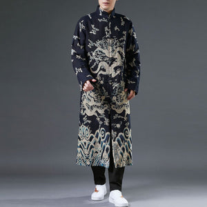 Tang Chinese dragon extra long jacket