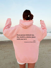Load image into Gallery viewer, Dear message text hoodie