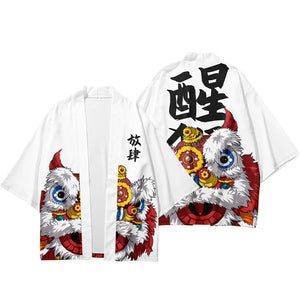 Chinese lion kimono set top + bottoms