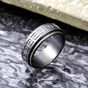 Titanium ancient script ring