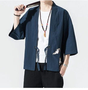 Shinobi design kimono shirt