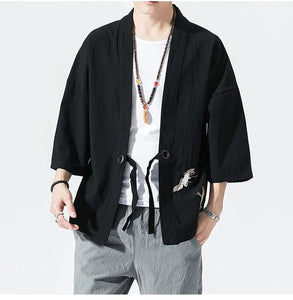 Shinobi design kimono shirt