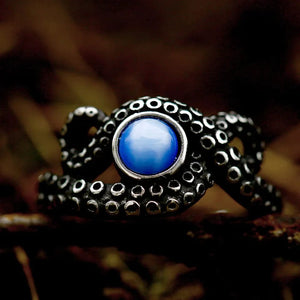 Octo-skull stainless steel ring